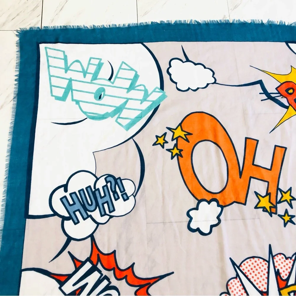 Whimsical Colorful Scarf Retro Super Hero Noise Sound Effect Animation Cartoon